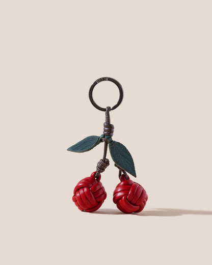 CIRERES - Hand-Knotted Cherries Leather Key Holder - Hereu US