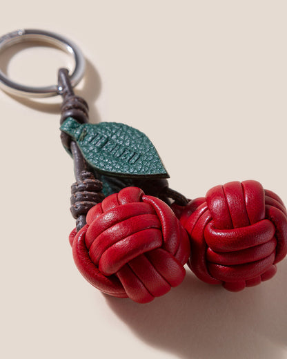 CIRERES - Hand-Knotted Cherries Leather Key Holder - Hereu US