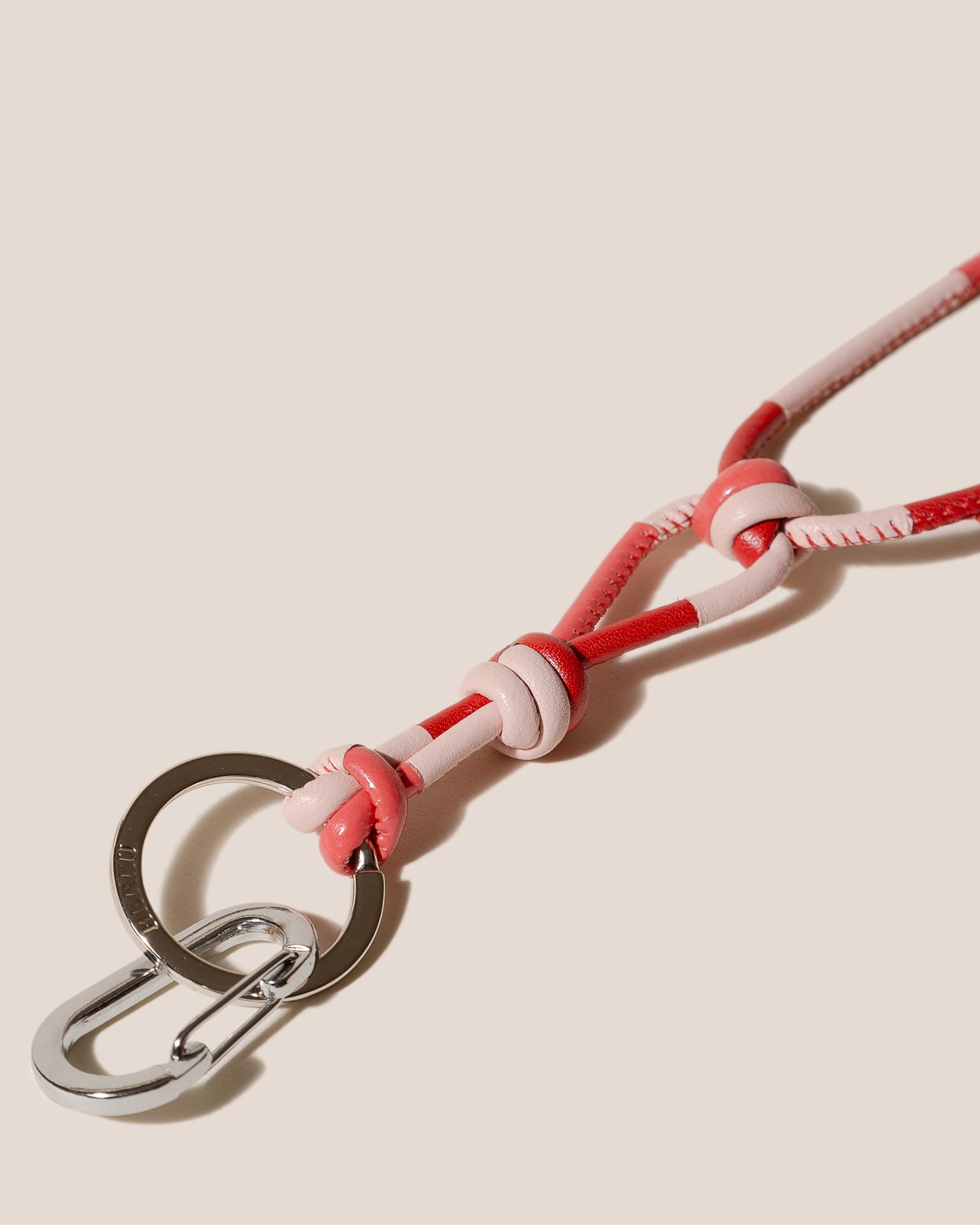 GERANI KEYCHAIN - Hand-Knotted Patchwork Keychain - Hereu near me