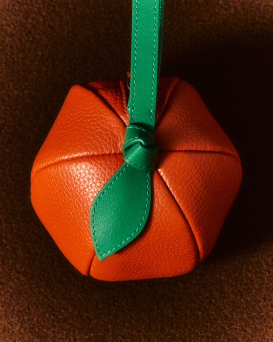 TARONJA PURSE - Orange-Shaped Leather Coin Purse - Hereu outlet