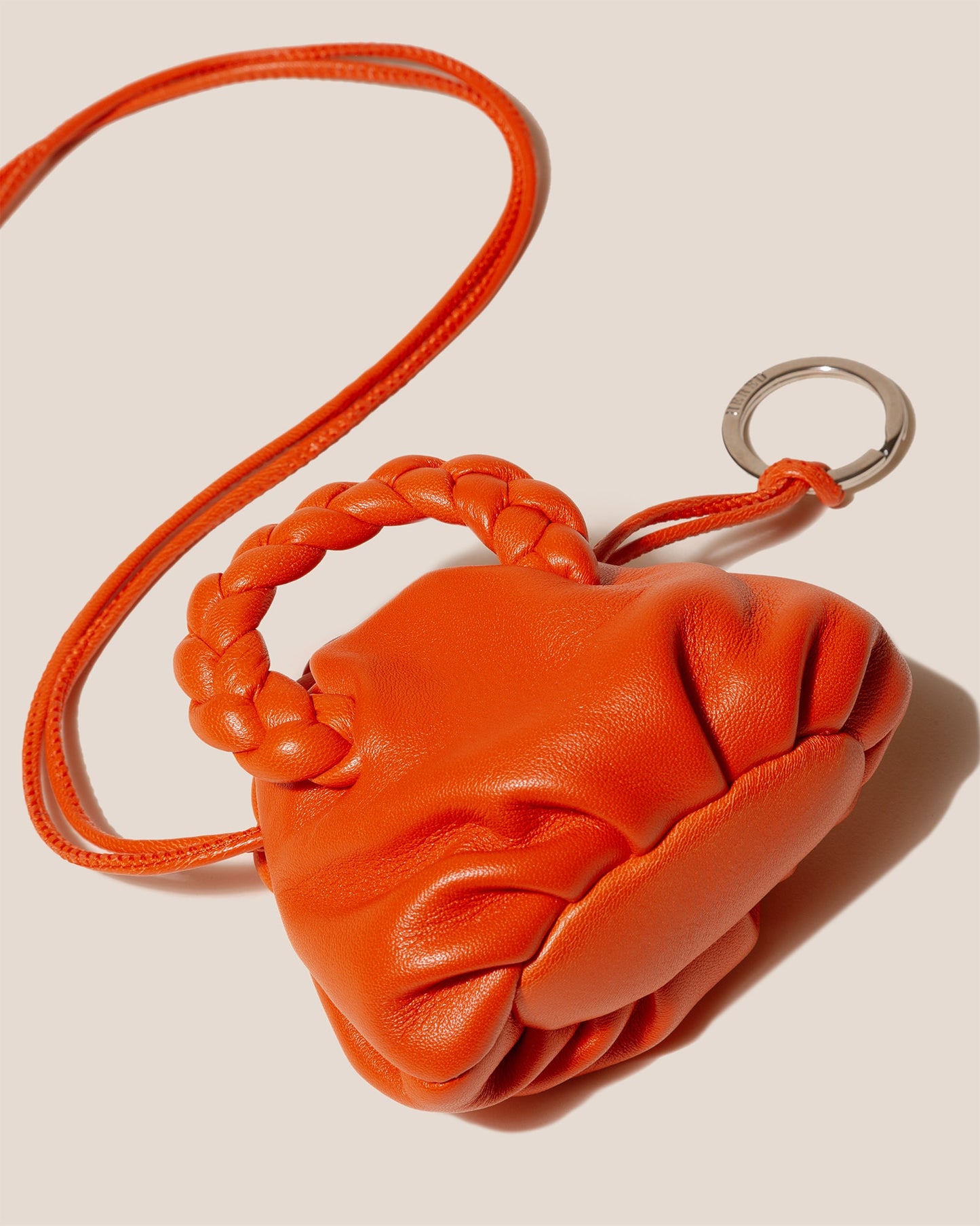 BOMBON MINI PURSE - Plaited-Handle Leather Keychain Purse - Hereu on sale