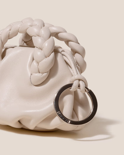 BOMBON MINI PURSE - Plaited-Handle Leather Keychain Purse - Hereu for sale