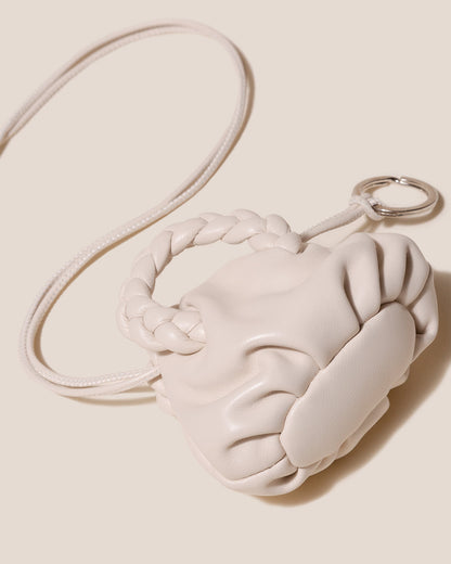 BOMBON MINI PURSE - Plaited-Handle Leather Keychain Purse - Hereu for sale