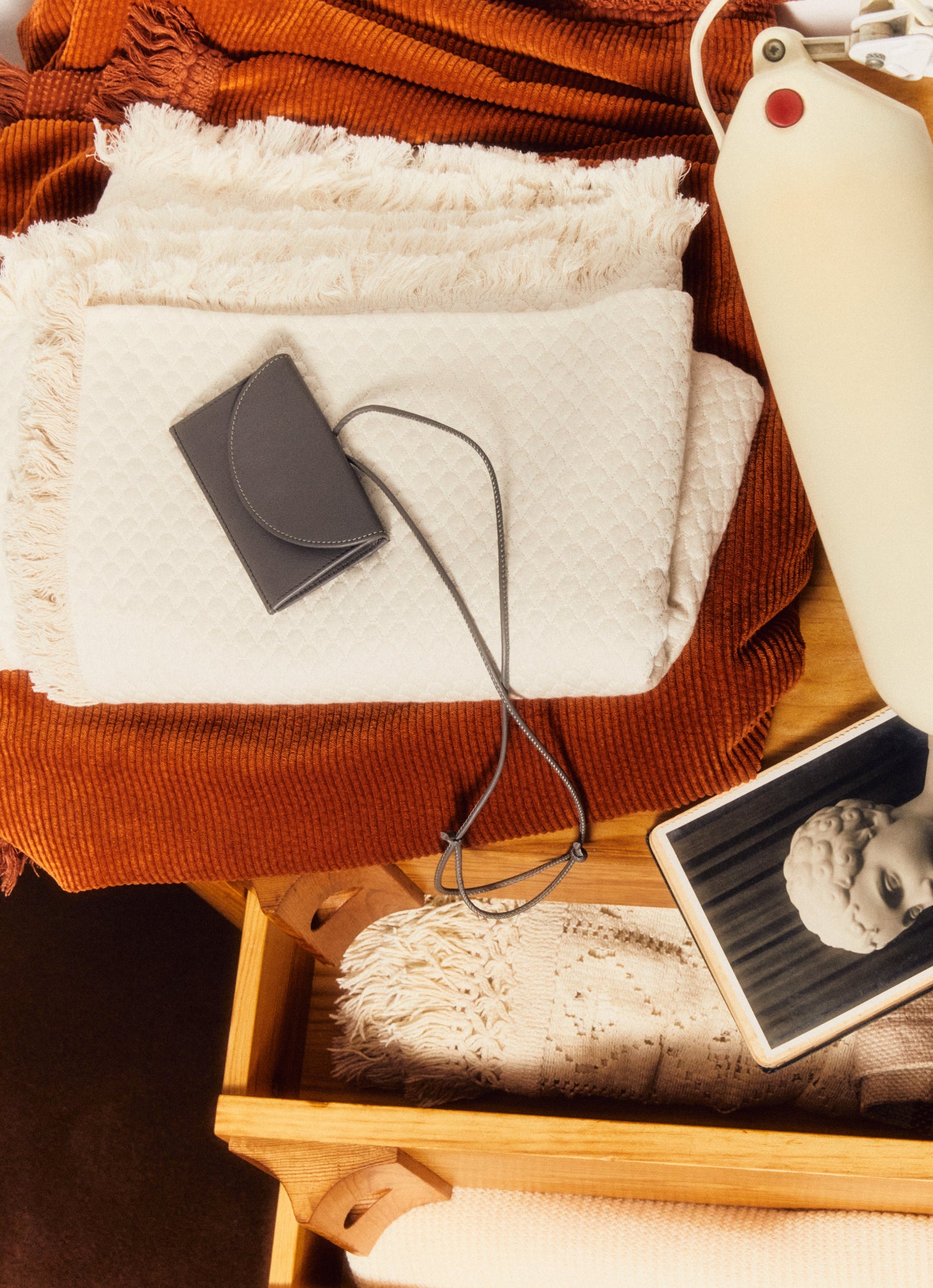 PENJAT - Leather Wallet with Strap - Hereu on sale