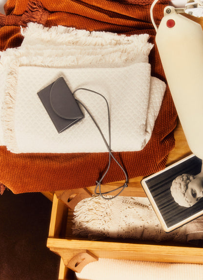 PENJAT - Leather Wallet with Strap - Hereu on sale