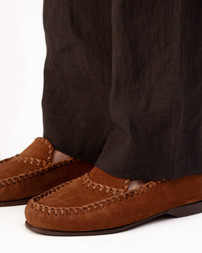 SASTRE SUEDE - Braided Seams Slip-on Loafer - Hereu discount