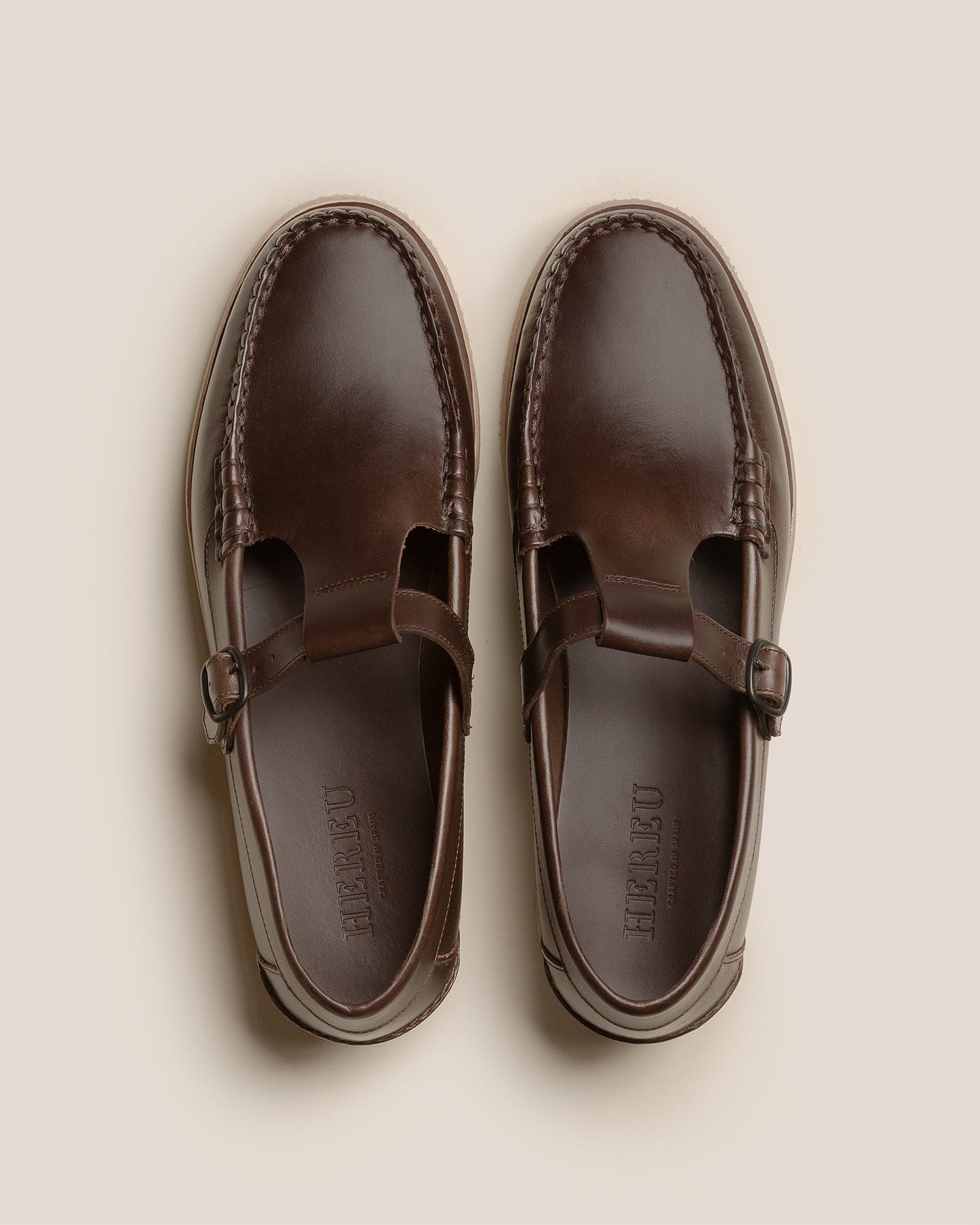ALBER RUBBER VEG TAN - T-bar Loafer - Hereu online
