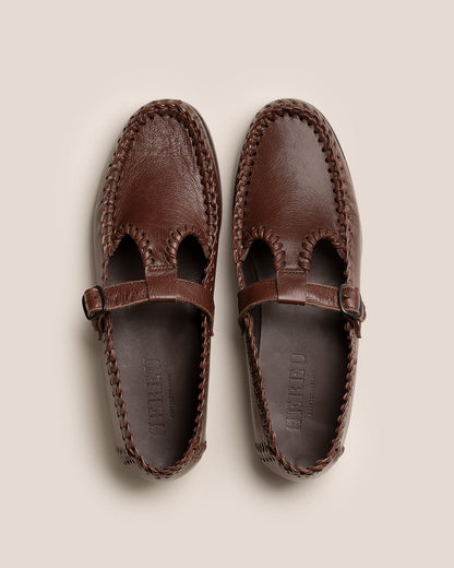 ALCOVER SUPPLE SHINY - Braided Seams T-bar Loafer - Hereu US