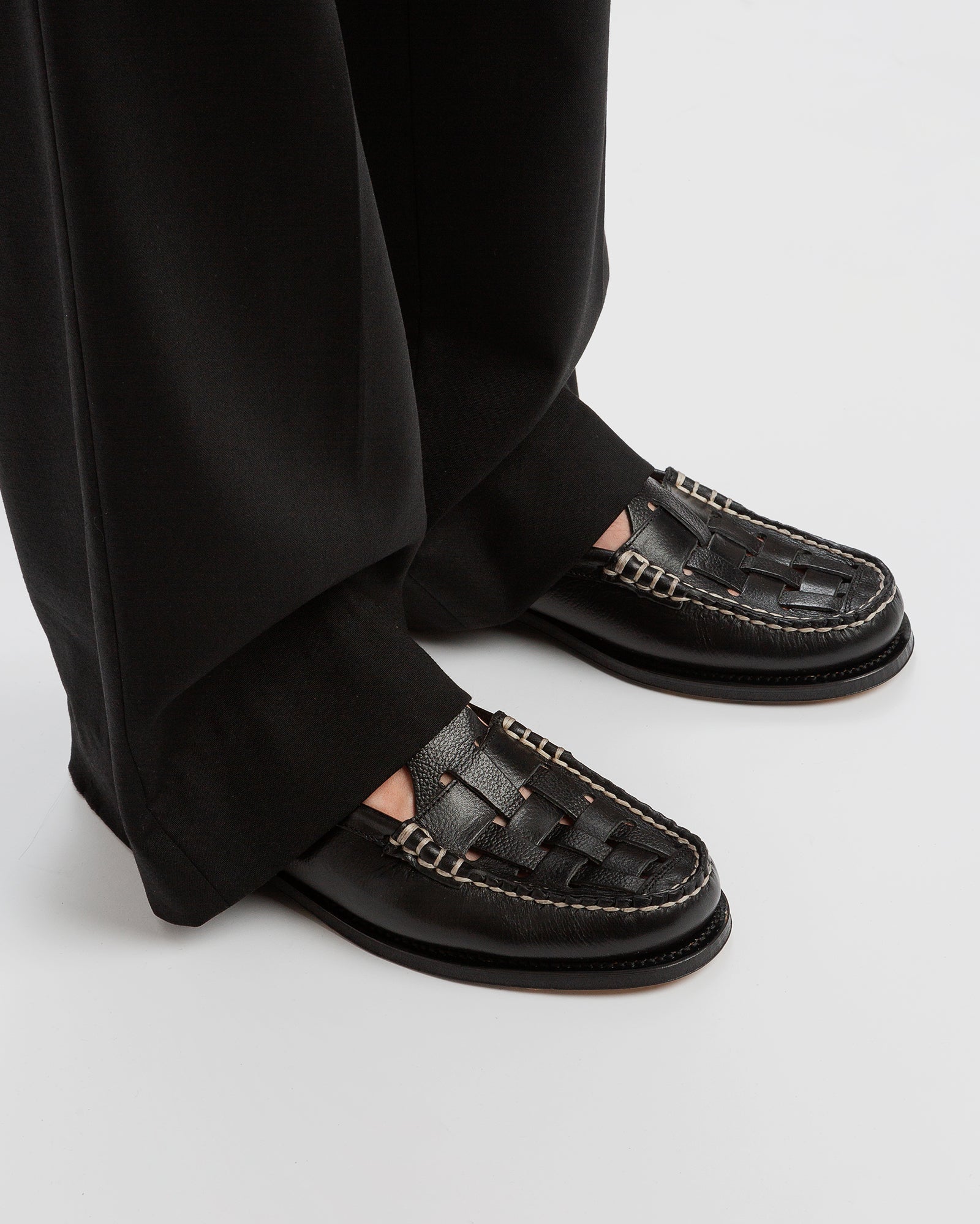 FERRIOL MULE - Woven T-bar Mule Loafer - Hereu near me