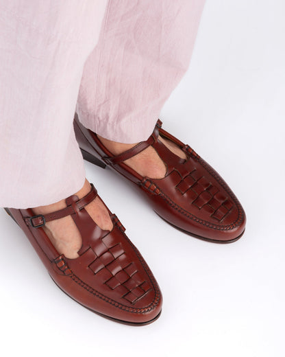 MAQUEDA - Interwoven T-Bar Loafer - Hereu on sale