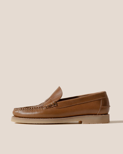 NOMBELA RUBBER VEG TAN - Interwoven Detail Slip-On Loafer - Hereu US