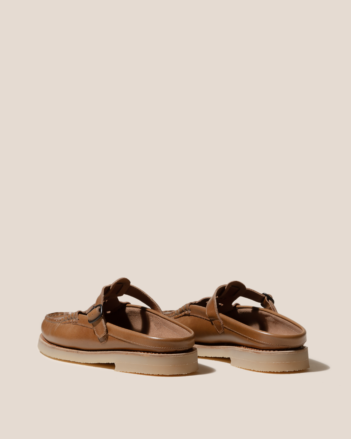 FERRIOL MULE RUBBER VEG TAN - Woven T-bar Mule Loafer - Hereu near me
