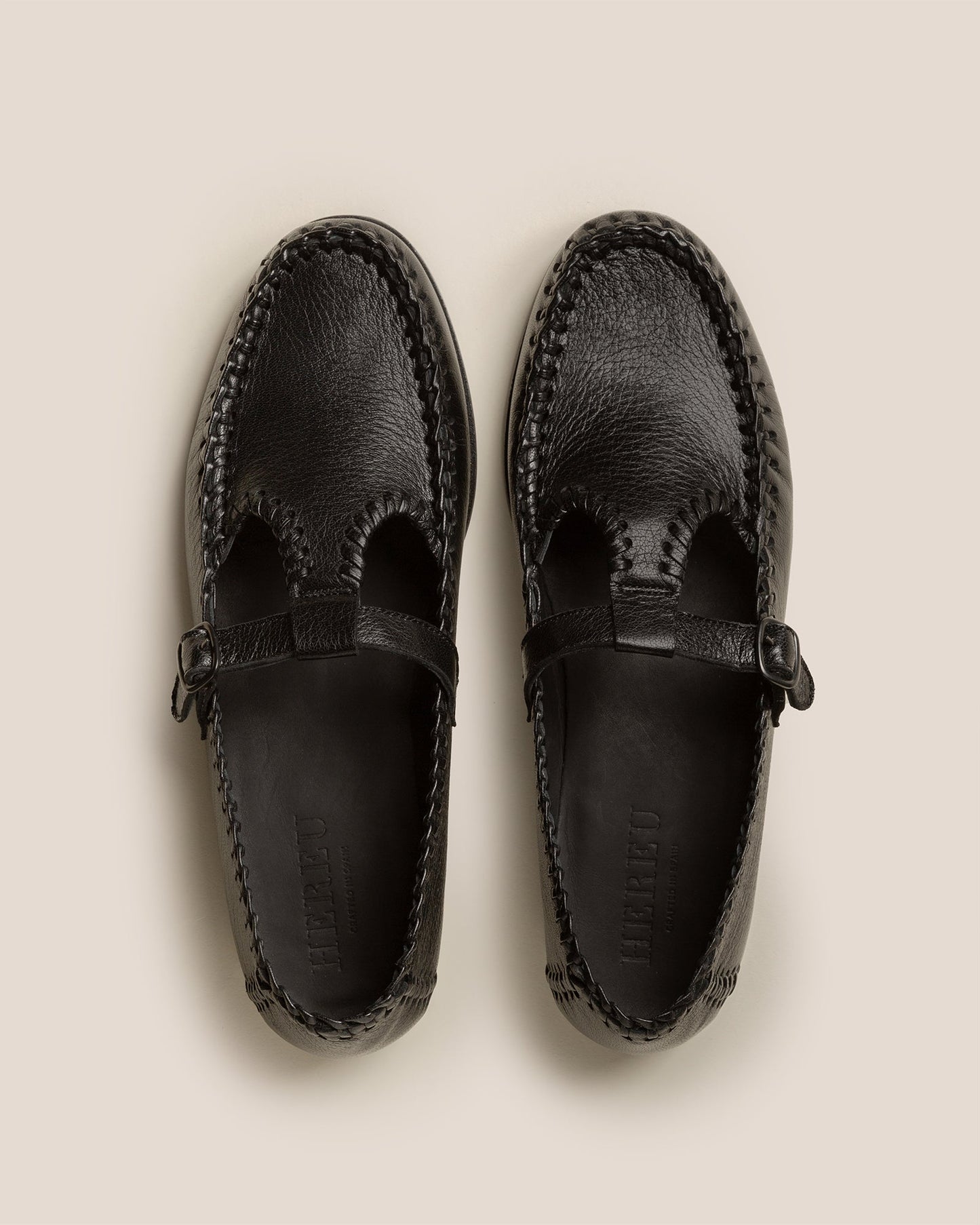 ALCOVER SUPPLE SHINY - Braided Seams T-bar Loafer - Hereu outlet