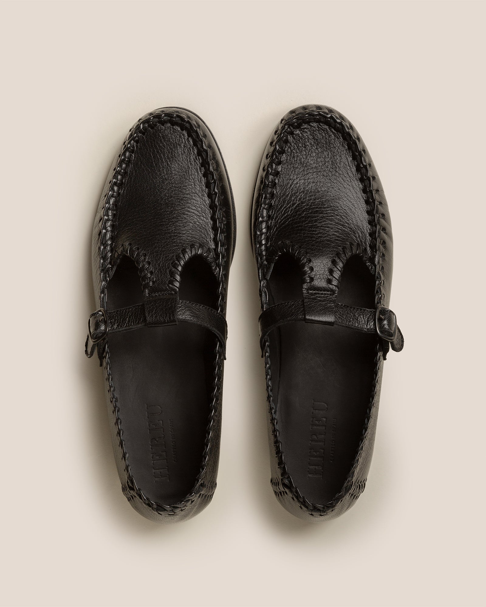 ALCOVER SUPPLE SHINY - Braided Seams T-bar Loafer - Hereu outlet