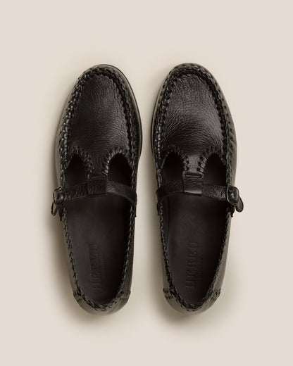 ALCOVER SUPPLE SHINY - Braided Seams T-bar Loafer - Hereu outlet