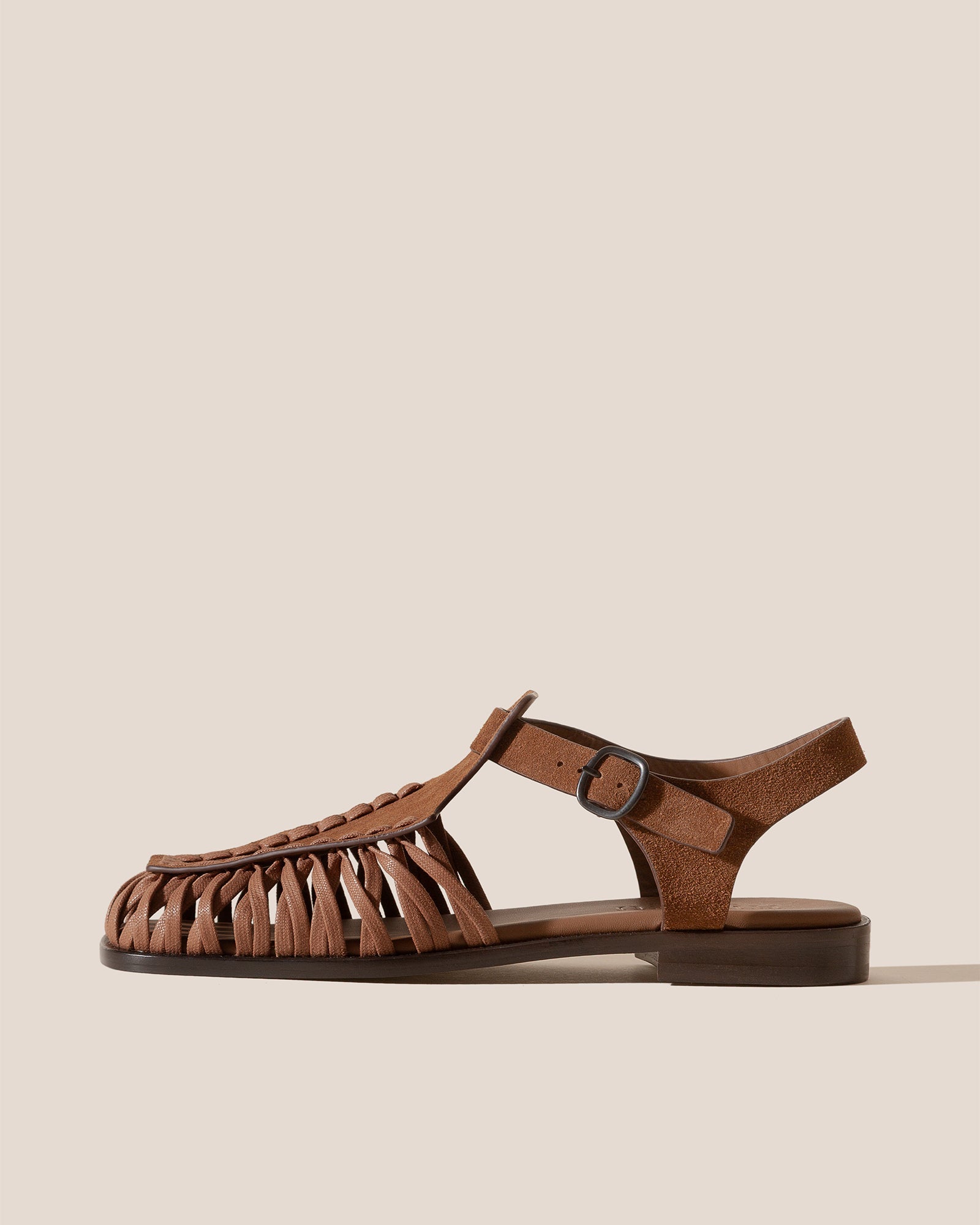 ALARO SUEDE - Square-Toe T-bar Sandal - Hereu on sale