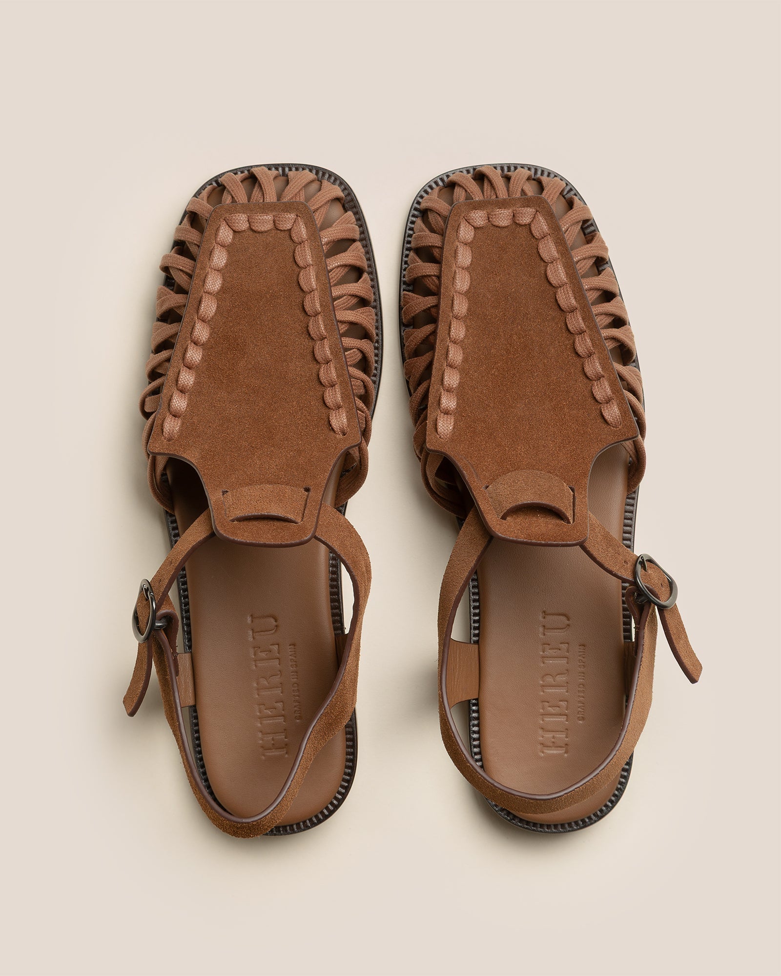 ALARO SUEDE - Square-Toe T-bar Sandal - Hereu on sale