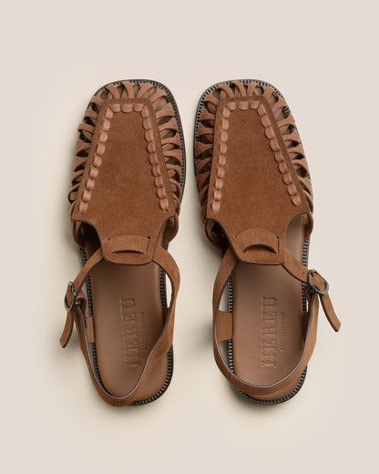 ALARO SUEDE - Square-Toe T-bar Sandal - Hereu on sale
