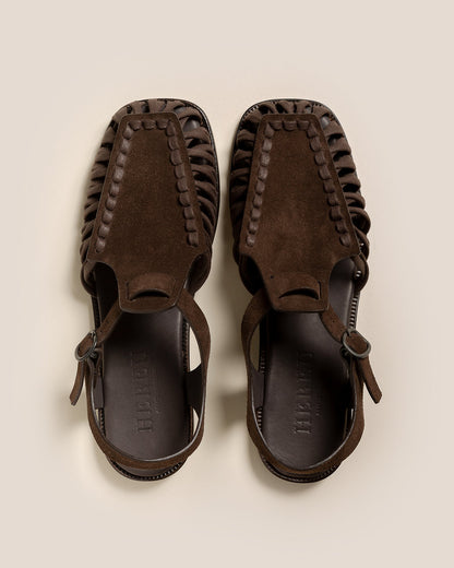 ALARO SUEDE - Square-Toe T-bar Sandal - Hereu outlet