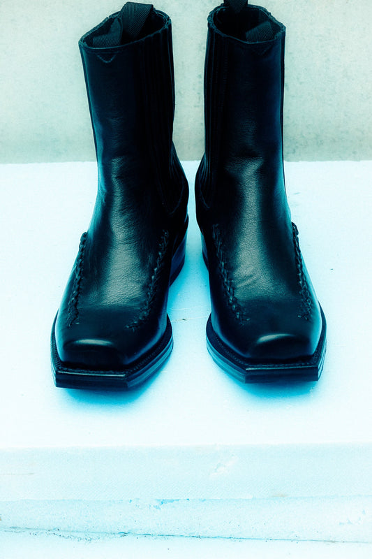 AGULLA - Square-Toe Braided Detail Chelsea Boot - Hereu online