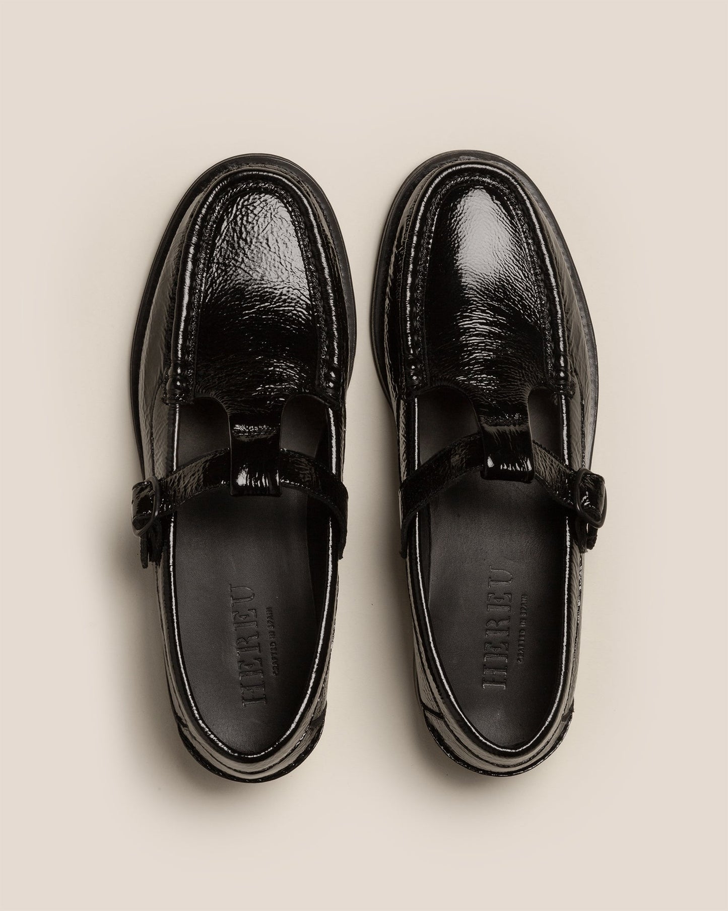ALBER CRINKLED GLOSSY - T-bar Loafer - Hereu near me