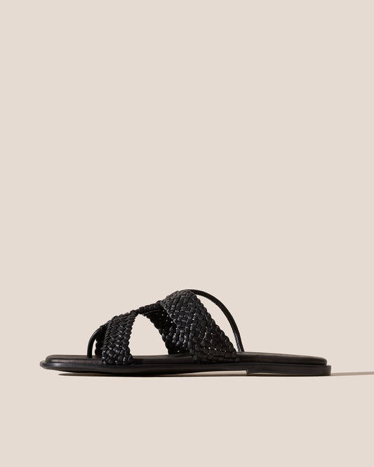 LINA WOVEN - Strappy Toe-Post Sandal - Hereu on sale