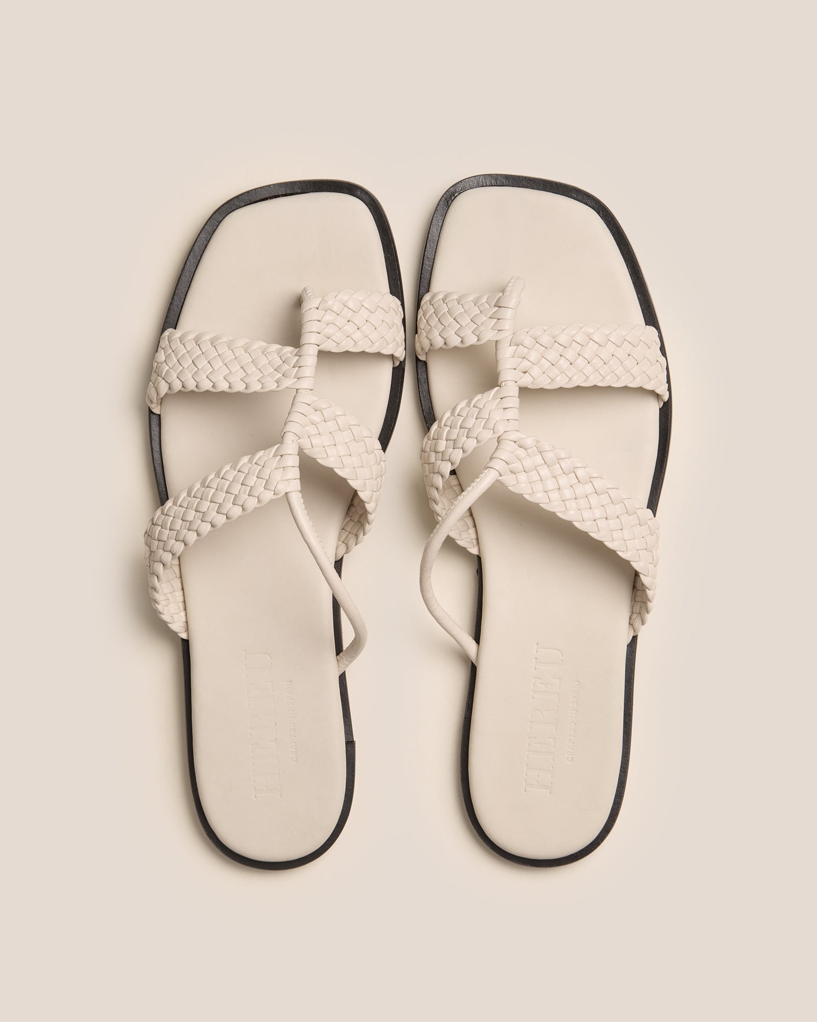 LINA WOVEN - Strappy Toe-Post Sandal - Hereu discount